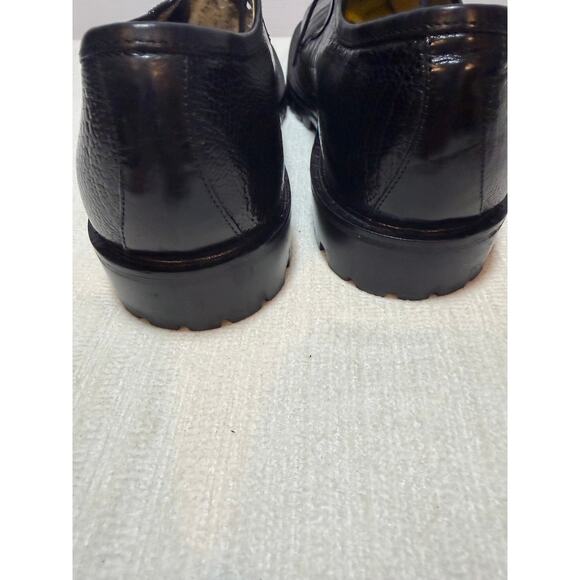 Belvedere Florence Genuine Ostrich Leather Oxfords Black Vibram Sole Size 10 M - Picture 6 of 7